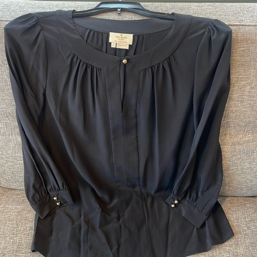 Kate Spade Black Jolette Silk Blouse 4